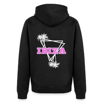 Ibiza Été Sun Beach Sea Palms Vacances - Veste à capuche bio Premium Unisexe - noir - Dos - Nico (187cm)