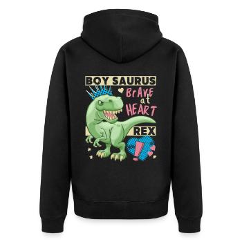 Garçon dinosaure, garçon dinosaure, drôle de dinosaure disant - Veste à capuche bio Premium Unisexe - noir - Dos - Nico (187cm)