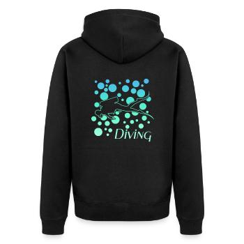 diving tauchen - Unisex Premium Bio Zip Hoodie - Schwarz - Hinten - Nico (187cm)