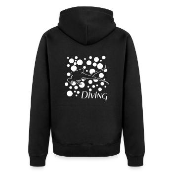 Diving - Unisex Premium Bio Zip Hoodie - Schwarz - Hinten - Nico (187cm)