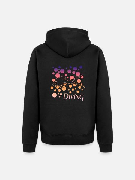 diving - Unisex Premium Bio Zip Hoodie - Schwarz