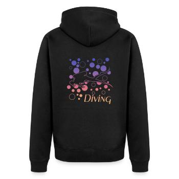 diving tauchen - Unisex Premium Bio Zip Hoodie - Schwarz - Hinten - Nico (187cm)