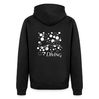 Scuba Diving - Unisex Premium Bio Zip Hoodie - Schwarz - Hinten - Nico (187cm)