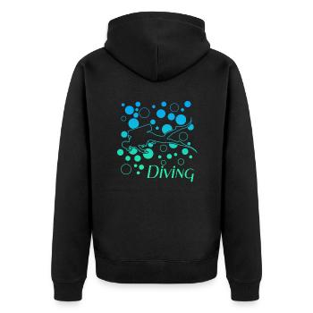 Diving - Unisex Premium Bio Zip Hoodie - Schwarz - Hinten - Nico (187cm)