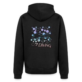 Diving - Unisex Premium Bio Zip Hoodie - Schwarz - Hinten - Nico (187cm)