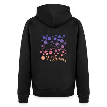 Scuba Diver tauchen diving - Unisex Premium Bio Zip Hoodie - Schwarz - Hinten - Nico (187cm)