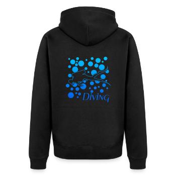 diving - Unisex Premium Bio Zip Hoodie - Schwarz - Hinten - Nico (187cm)