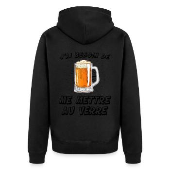 Besoin de me mettre aux verres Humour Apéritif - Veste à capuche bio Premium Unisexe - noir - Dos - Nico (187cm)