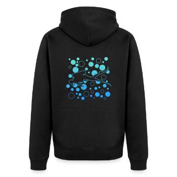 diving scuba diver - Unisex Premium Bio Zip Hoodie - Schwarz - Hinten - Nico (187cm)