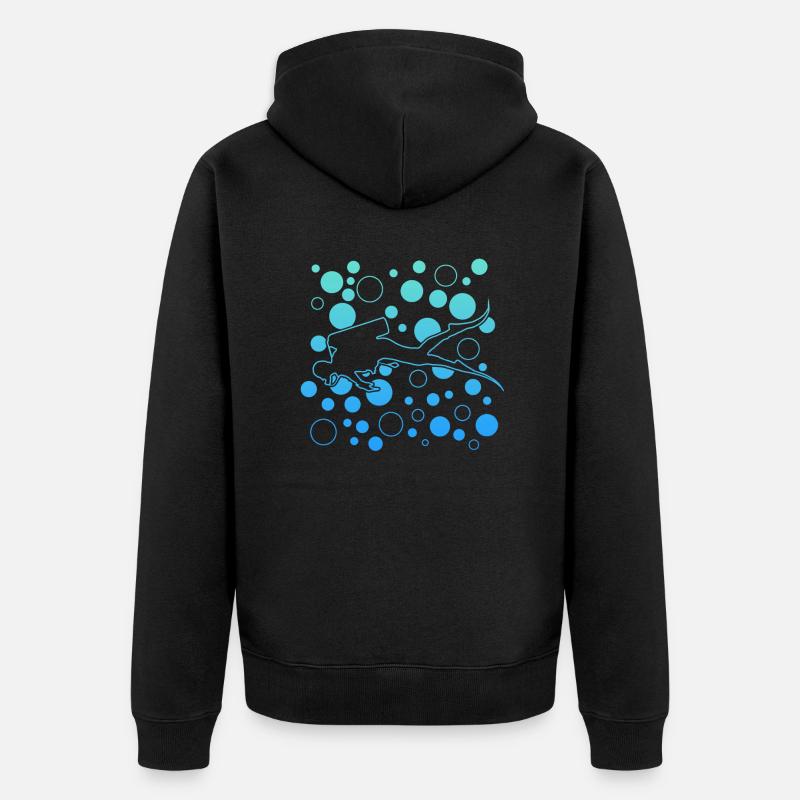 diving scuba diver - Unisex Premium Bio Zip Hoodie - Schwarz