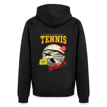 Tennis Tennis Player Player Vintage Retro - Unisex Premium Organic Zip Hoodie - black - Back - Nico (187cm)