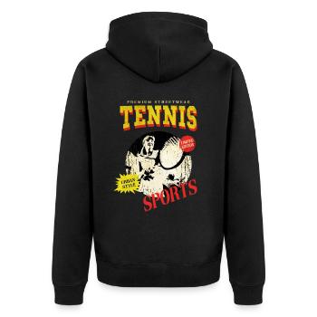 Tennis Player Tennis Player Vintage Retro - Unisex Premium Organic Zip Hoodie - black - Back - Nico (187cm)