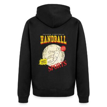 Handball Handball Player Handball Player Vintage Retro - Veste à capuche bio Premium Unisexe - noir - Dos - Nico (187cm)