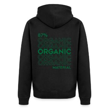 Anime Cyborg 87 Per Cent Organic Material - Unisex Premium Organic Zip Hoodie - black - Back - Nico (187cm)