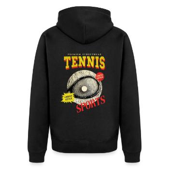 Joueur de tennis Joueur de tennis Vintage Retro - Veste à capuche bio Premium Unisexe - noir - Dos - Nico (187cm)