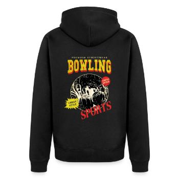 Bowling Bowling Bowling Ball Quilles Joueurs de bowling - Veste à capuche bio Premium Unisexe - noir - Dos - Nico (187cm)