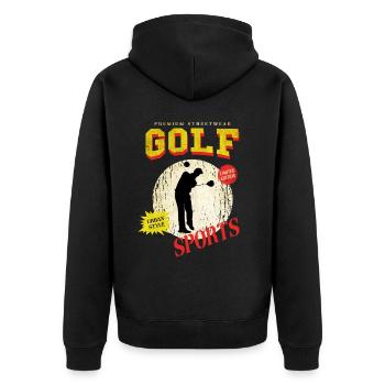 Golf Golf Golfer Sport Hobby Club Vintage - Unisex Premium Organic Zip Hoodie - black - Back - Nico (187cm)