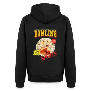 Bowling Bowling Bowling Ball Quilles Joueurs de bowling - Veste à capuche bio Premium Unisexe - noir - Dos - Nico (187cm)