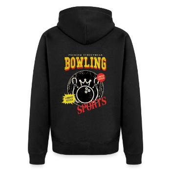 Bowling Bowling Bowling Ball Quilles Joueurs de bowling - Veste à capuche bio Premium Unisexe - noir - Dos - Nico (187cm)