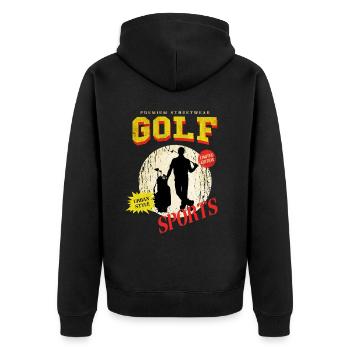 Golf Golf Golfer Sport Hobby Club Vintage - Unisex Premium Organic Zip Hoodie - black - Back - Nico (187cm)