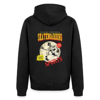 Skateboarding Skate Skater Skateboard Sk8 Skeleton - Unisex Premium Organic Zip Hoodie - black - Back - Nico (187cm)
