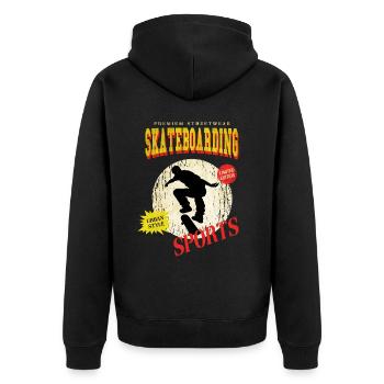 Skateboarding Skate Skater Skateboard Sk8 Vintage - Unisex Premium Organic Zip Hoodie - black - Back - Nico (187cm)