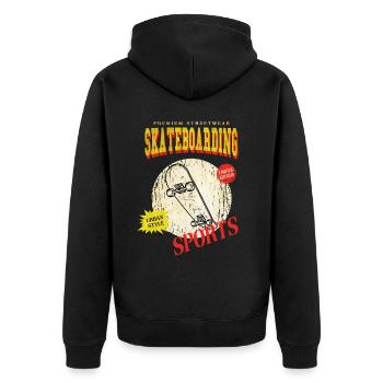 Skateboarding Skate Skater Skateboard Sk8 Vintage - Unisex Premium Organic Zip Hoodie - black - Back - Nico (187cm)