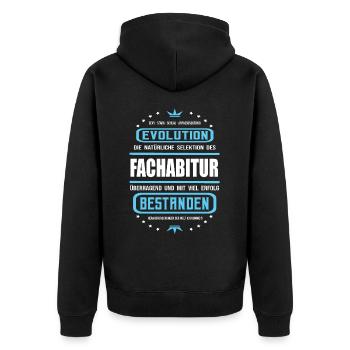 Fachabitur bestanden -Schulabschluss Design - Unisex Premium Bio Zip Hoodie - Schwarz - Hinten - Nico (187cm)