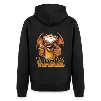 Vambier Vampire Beer Halloween Party Funny Costume - Unisex Premium Organic Zip Hoodie - black - Back - Nico (187cm)