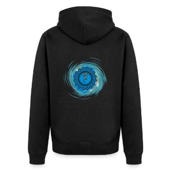 Vishuddha Fifth Chakra - Unisex Premium Organic Zip Hoodie - black - Back - Nico (187cm)