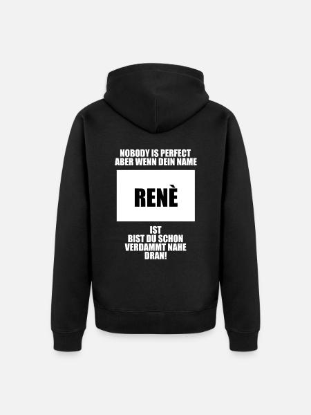 Nobody is Perfect René - Unisex Premium Organic Zip Hoodie - black