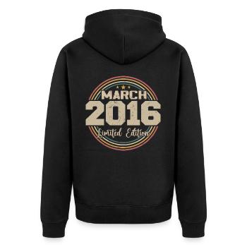 Génial Depuis Mars 2016 Anniversaire 2016 Cadeau - Veste à capuche bio Premium Unisexe - noir - Dos - Nico (187cm)
