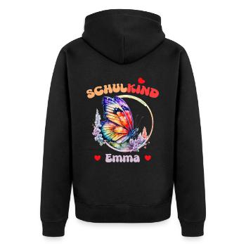 Écolière Emma - Veste à capuche bio Premium Unisexe - noir - Dos - Nico (187cm)