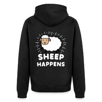 Sheep Sheep Farmer Lamb Farmer - Unisex Premium Organic Zip Hoodie - black - Back - Nico (187cm)