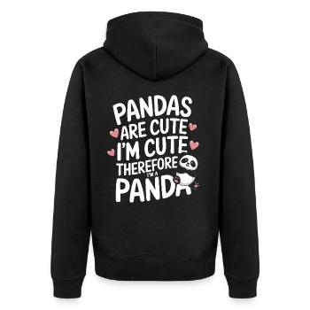 Panda Ours Panda Animal Pandas - Veste à capuche bio Premium Unisexe - noir - Dos - Nico (187cm)