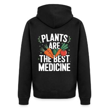 Végétarien Végétalien Végétarien Végétarien - Veste à capuche bio Premium Unisexe - noir - Dos - Nico (187cm)