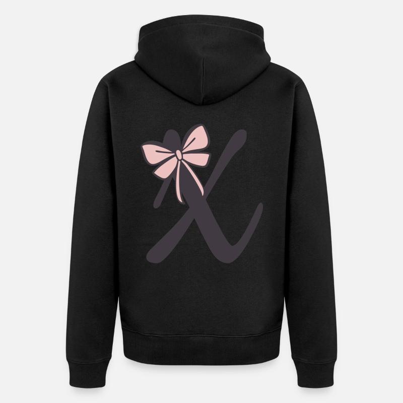 Anfangsbuchstabe X Schleifchen - Unisex Premium Bio Zip Hoodie - Schwarz