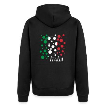 Italia Bubbles - Unisex Premium Bio Zip Hoodie - Schwarz - Hinten - Nico (187cm)