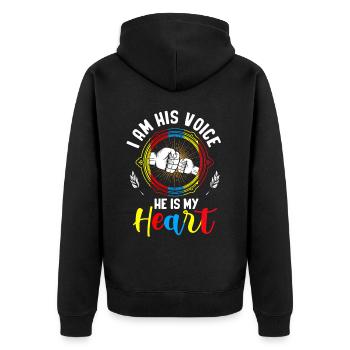 Autistic Autism Autism Awareness Day Asperger's Child - Unisex Premium Organic Zip Hoodie - black - Back - Nico (187cm)