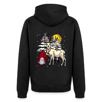 St. Nicholas Forest Xmas Christmas Fantasy Christmas - Unisex Premium Organic Zip Hoodie - black - Back - Nico (187cm)