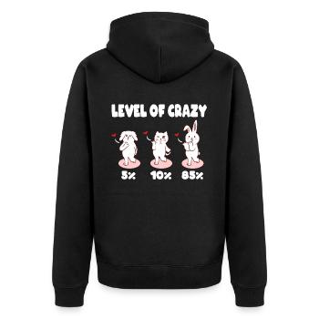 Nagetier Insane Prozentsatz Sammlung Titel - Unisex Premium Bio Zip Hoodie - Schwarz - Hinten - Nico (187cm)