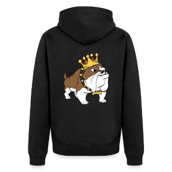 Couroné mignon adorable chien pour les amoureux - Veste à capuche bio Premium Unisexe - noir - Dos - Nico (187cm)