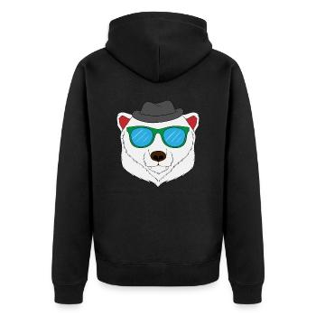 Perfect Gift For Polar Bear Fan T-shirt Design - Unisex Premium Organic Zip Hoodie - black - Back - Nico (187cm)