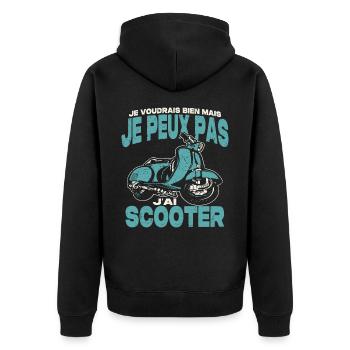 Je peux pas j'ai scooter. - Veste à capuche bio Premium Unisexe - noir - Dos - Nico (187cm)