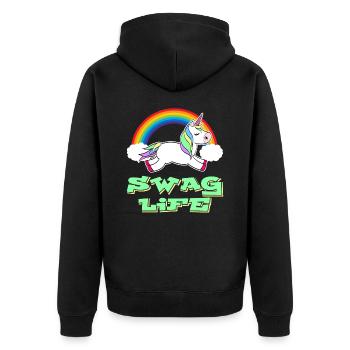 Swag Life Fairy Tale Magic Colorful Myth - Unisex Premium Organic Zip Hoodie - black - Back - Nico (187cm)
