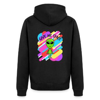 Donnez-moi de l'espace T-shirt coloré Design - Veste à capuche bio Premium Unisexe - noir - Dos - Nico (187cm)