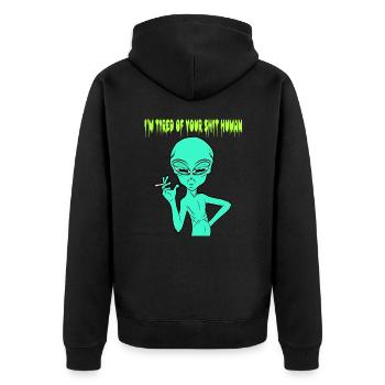 Je suis fatigué de votre merde Conception de - Veste à capuche bio Premium Unisexe - noir - Dos - Nico (187cm)
