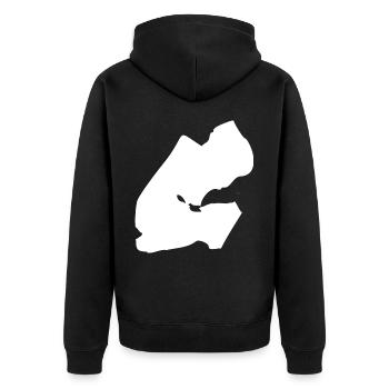 Dschibuti Landkarte Flagge - Unisex Premium Bio Zip Hoodie - Schwarz - Hinten - Nico (187cm)