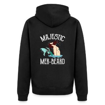 Fish Facial Hear Beard Mustache Collection - Unisex Premium Organic Zip Hoodie - black - Back - Nico (187cm)