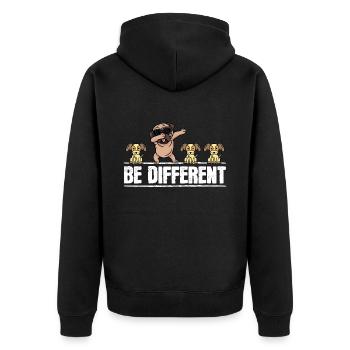 Be Different Animal Paws Dog Design For Paw - Unisex Premium Organic Zip Hoodie - black - Back - Nico (187cm)